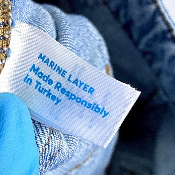 Marine Layer Flare Jeans Womens 2 Blue Bridget Preppy Classic Retro Coastal Boho - Picture 15 of 15